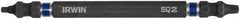 Irwin - #1 x #2" Square Size D/E Square Recess Screwdriver Bit - 1/4" Hex Drive, 4" OAL - A1 Tooling