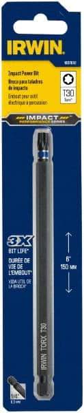 Irwin - T30 Torx Bit - 1/4" Hex Drive, 6" OAL - A1 Tooling