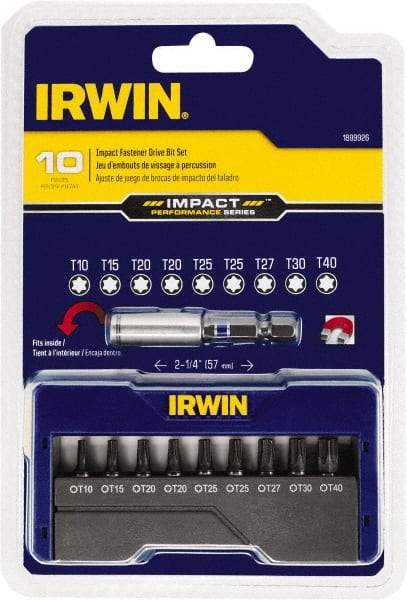 Irwin - 10 Piece, Screwdriver Insert Bit Set - T10 to T40 Torx - A1 Tooling