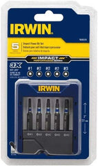 Irwin - 5 Piece, Screwdriver Power Bit Set - #1 to #3 Square Recess - A1 Tooling