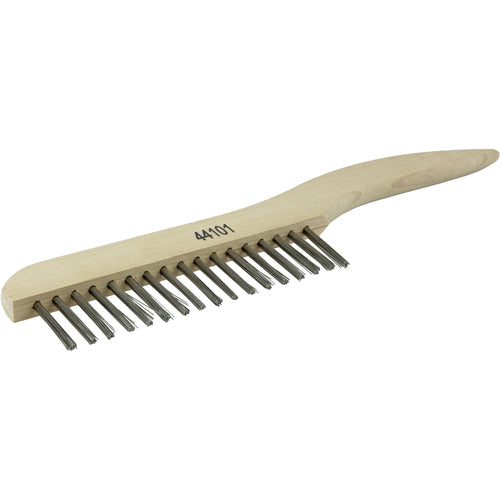 Hand Wire Scratch Brush, .012 Stainless Fill, Shoe Handle, 1 × 17 Rows - A1 Tooling