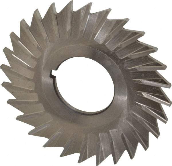 Keo - 2-1/2" Blade Diam x 3/32" Blade Thickness, 7/8" Hole, 28 Teeth, High Speed Steel Side Chip Saw - Straight Tooth, Arbor Connection, Right Hand Cut, Uncoated, with Keyway - A1 Tooling