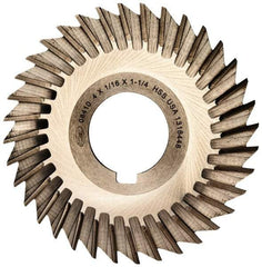 Keo - 4" Blade Diam x 1/16" Blade Thickness, 1-1/4" Hole, 36 Teeth, High Speed Steel Side Chip Saw - Straight Tooth, Arbor Connection, Right Hand Cut, Uncoated, with Keyway - A1 Tooling