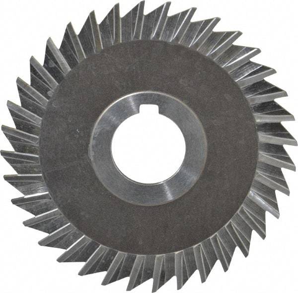 Keo - 4" Blade Diam x 1/8" Blade Thickness, 1" Hole, 36 Teeth, High Speed Steel Side Chip Saw - Straight Tooth, Arbor Connection, Right Hand Cut, Uncoated, with Keyway - A1 Tooling