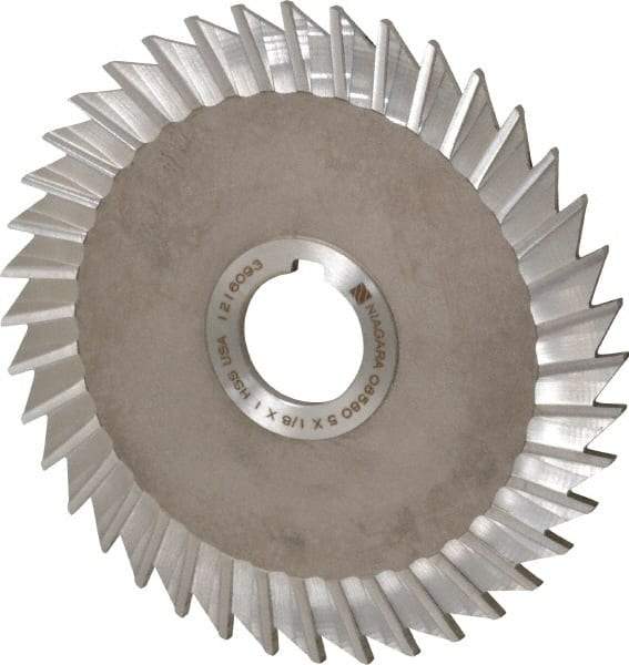 Keo - 5" Blade Diam x 1/8" Blade Thickness, 1" Hole, 40 Teeth, High Speed Steel Side Chip Saw - Straight Tooth, Arbor Connection, Right Hand Cut, Uncoated, with Keyway - A1 Tooling