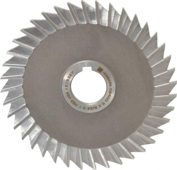 Keo - 5" Blade Diam x 5/32" Blade Thickness, 1" Hole, 40 Teeth, High Speed Steel Side Chip Saw - Straight Tooth, Arbor Connection, Right Hand Cut, Uncoated, with Keyway - A1 Tooling