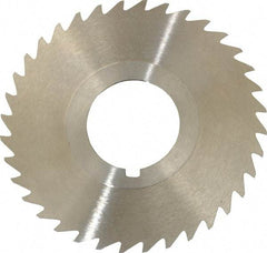 Keo - 2-1/2" Diam x 1/32" Blade Thickness x 7/8" Arbor Hole Diam, 36 Tooth Slitting and Slotting Saw - Arbor Connection, Right Hand, Uncoated, High Speed Steel, 10° Rake, Concave Ground - A1 Tooling