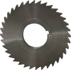 Keo - 2-1/2" Diam x 1/8" Blade Thickness x 7/8" Arbor Hole Diam, 36 Tooth Slitting and Slotting Saw - Arbor Connection, Right Hand, Uncoated, High Speed Steel, 10° Rake, Concave Ground - A1 Tooling