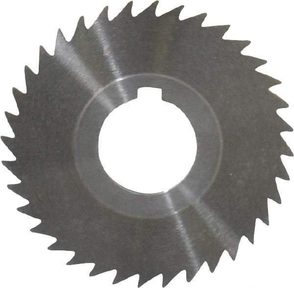 Keo - 3" Diam x 3/64" Blade Thickness x 1" Arbor Hole Diam, 36 Tooth Slitting and Slotting Saw - Arbor Connection, Right Hand, Uncoated, High Speed Steel, 10° Rake, Concave Ground - A1 Tooling