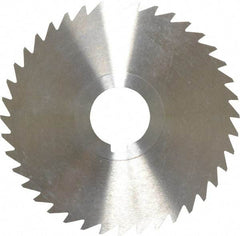 Keo - 4" Diam x 1/32" Blade Thickness x 1" Arbor Hole Diam, 40 Tooth Slitting and Slotting Saw - Arbor Connection, Right Hand, Uncoated, High Speed Steel, 10° Rake, Concave Ground - A1 Tooling