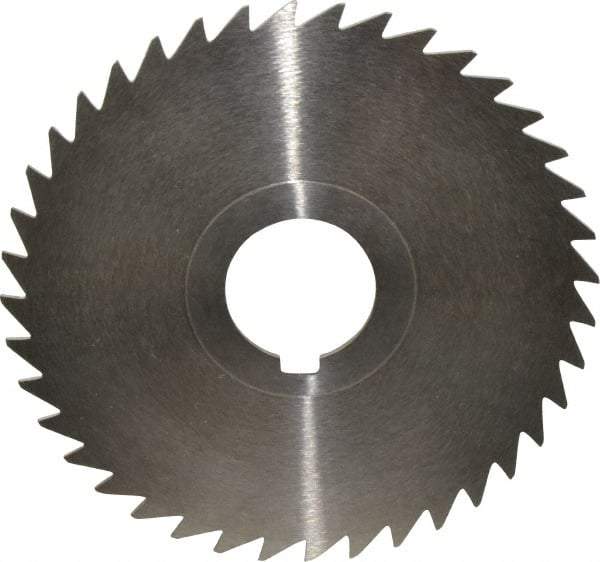 Keo - 4" Diam x 3/64" Blade Thickness x 1" Arbor Hole Diam, 40 Tooth Slitting and Slotting Saw - Arbor Connection, Right Hand, Uncoated, High Speed Steel, Concave Ground, Contains Keyway - A1 Tooling