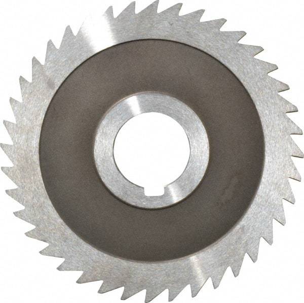 Keo - 4" Diam x 1/8" Blade Thickness x 1" Arbor Hole Diam, 40 Tooth Slitting and Slotting Saw - Arbor Connection, Right Hand, Uncoated, High Speed Steel, Concave Ground, Contains Keyway - A1 Tooling