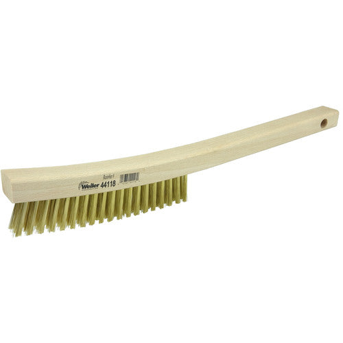 Plater's Brush, Brass Fill, 3 × 19 Rows, Curved Handle - A1 Tooling