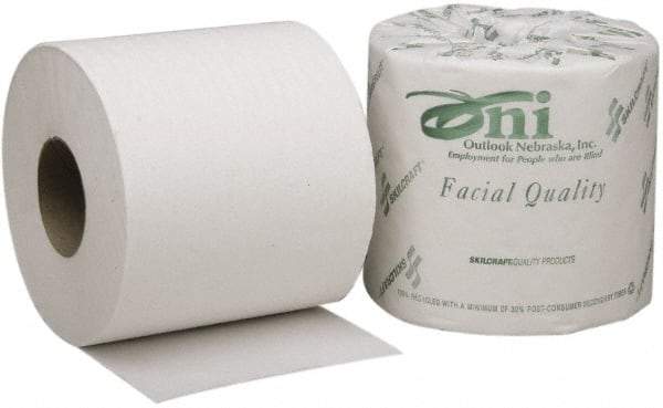 Ability One - 4" Sheet Width, Standard Roll Toilet Tissue - 550 Sheets per Roll, 2 Ply, White, Recycled Fiber - A1 Tooling