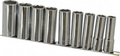 Paramount - 9 Piece 1/2" Drive Chrome Finish Deep Well Socket Set - 6 Points, 1/2" to 1" Range, Inch Measurement Standard - A1 Tooling