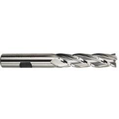 7/8 Dia. x 5-3/4 Overall Length 4-Flute Square End High Speed Steel SE End Mill-Round Shank-Center Cut-Uncoated - A1 Tooling