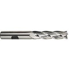 11/32 Dia. x 3-1/4 Overall Length 4-Flute Square End High Speed Steel SE End Mill-Round Shank-Center Cutting -TiN - A1 Tooling