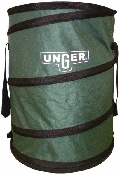 Unger - 40 Gal Green Round Trash Can - Canvas with Plastic Bottom, 27" High - A1 Tooling