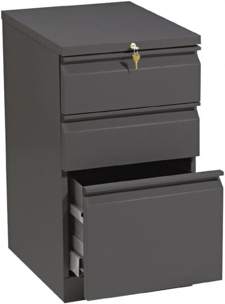 Hon - 15" Wide x 28" High x 19-7/8" Deep, 3 Drawer Pedestal - Steel, Charcoal - A1 Tooling