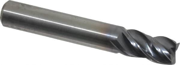 Kennametal - 5/16", 1/2" LOC, 5/16" Shank Diam, 2" OAL, 4 Flute, Solid Carbide Square End Mill - Single End, AlTiN Finish, Spiral Flute, 38° Helix, Centercutting, Right Hand Cut, Right Hand Flute, Series HPHV - A1 Tooling