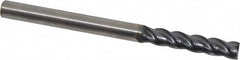 Kennametal - 1/4", 1-1/4" LOC, 1/4" Shank Diam, 3-1/4" OAL, 4 Flute, Solid Carbide Square End Mill - Single End, AlTiN Finish, Spiral Flute, 38° Helix, Centercutting, Right Hand Cut, Right Hand Flute, Series HPHV - A1 Tooling