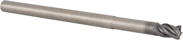 Kennametal - 1/4", 4 Flute, Solid Carbide, 0.03" Corner Radius End Mill - 4" OAL, 3/8" LOC, 1-1/4" Extended Reach - A1 Tooling