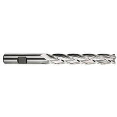 1 Dia. x 8-1/2 Overall Length 4-Flute Square End High Speed Steel SE End Mill-Round Shank-Center Cutting -TiN - A1 Tooling