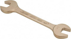 Ampco - 1-1/8" x 1-5/16" Nonsparking Open End Wrench - 12-1/4" OAL, Double End, Plain Finish, 15° Head Angle - A1 Tooling