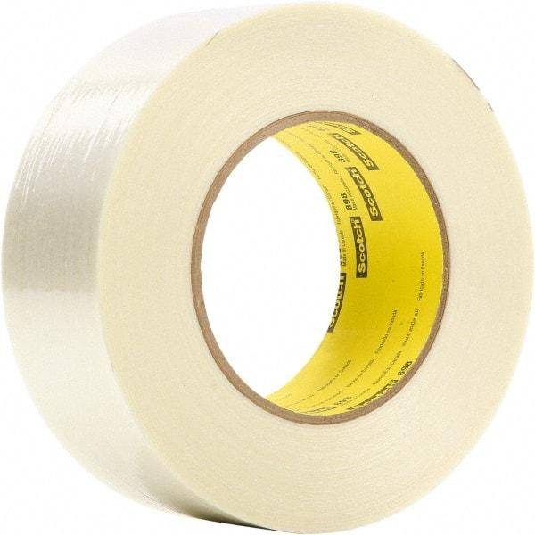 3M - 48mm x 55m Clear Rubber Adhesive Filament Tape - Polypropylene Film Backing, 6.6 mil Thick - A1 Tooling