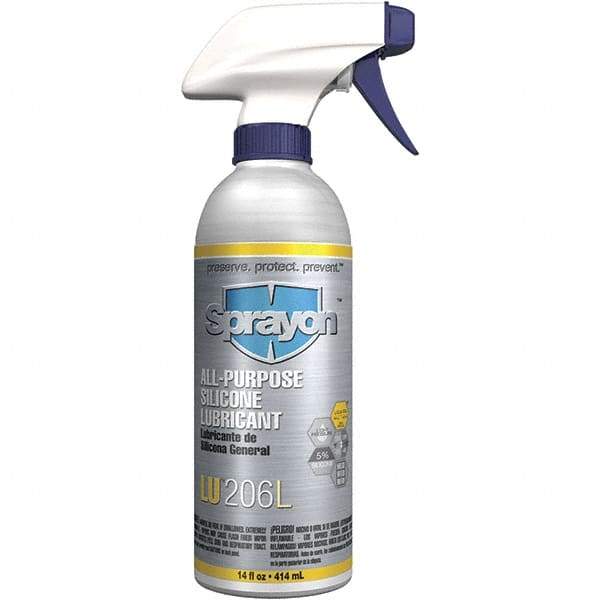 Sprayon - 14 oz Trigger Spray Can Silicone Lubricant - Clear, -50°F to 375°F - A1 Tooling