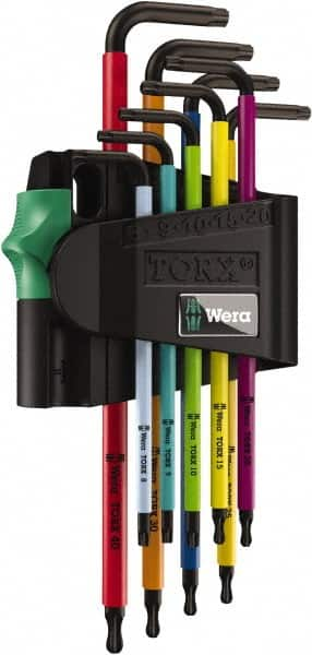 Wera - 9 Piece T8 to T30 Color Coded Torx Key Set - A1 Tooling