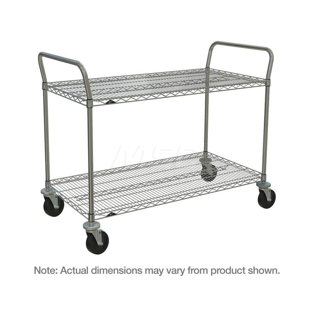 Metro - Carts; Type: Utility ; Load Capacity (Lb.): 600.000 ; Number of Shelves: 2 ; Width (Inch): 24 ; Length (Inch): 48 ; Height (Inch): 39 - Exact Industrial Supply