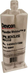 Plexus - 25 mL Cartridge Two Part Adhesive - 3 to 6 min Working Time, 3,000 to 3,600 psi Shear Strength, Series MA 300 - A1 Tooling