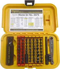 Chapman - 56 Piece, Screwdriver 1/4" Bit Ratchet Bit Set - #1 to #4 Phillips, 0.05 to 5/16" Hex, T6 to T30 Torx - A1 Tooling