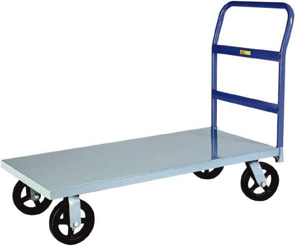 Little Giant - 2,000 Lb Capacity Steel Platform Truck - Steel Deck, 30" OAW, 48" Platform Length x 9" Platform Height, Mold On Rubber Casters - A1 Tooling