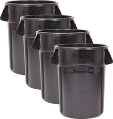 Rubbermaid - 44 Gal Gray Round (4) 44 Gal Brute Utility Containers - Polyethylene, 31-1/2" High - A1 Tooling