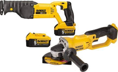 DeWALT - 20 Volt Cordless Tool Combination Kit - Includes Reciprocating Saw & 4-1/2" Cut-Off Grinder, Lithium-Ion Battery Included - A1 Tooling