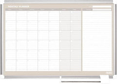 MasterVision - 24" High x 36" Wide Painted Metal Magnetic Dry Erase Calendar - Steel, 42.32" Deep, Includes Mounting Kit - A1 Tooling