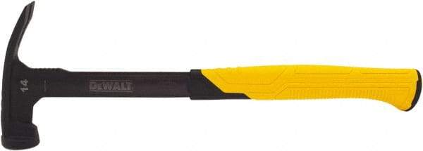 DeWALT - 14 oz Head, Straight Framing Hammer - 12" OAL, Steel Head, 2" Face Diam, Smooth Face, Steel Handle with Grip - A1 Tooling