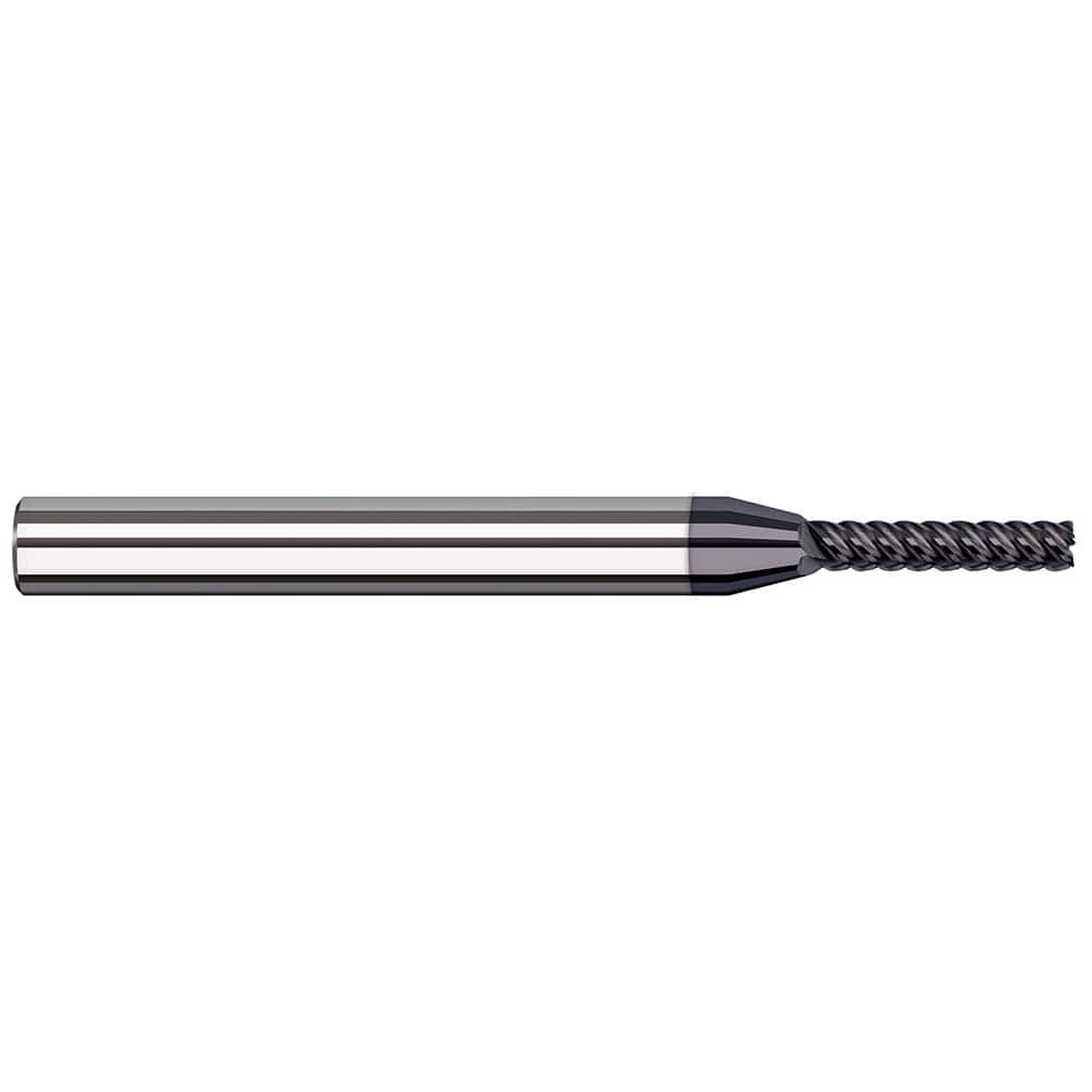 Corner Radius End Mill: 1/8″ Dia, 5/8″ LOC, 0.01″ Radius, 7 Flutes, Solid Carbide 1-1/2″ OAL, 1″ Shank Dia, Helix, AlTiN Nano Coated, Corner Radius End