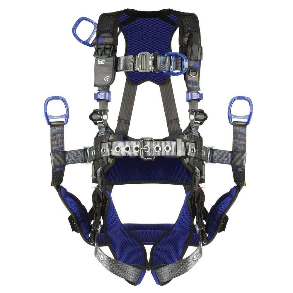 Fall Protection Harnesses: 420 Lb, Comfort Oil & Gas Style, Size 2X-Large, For Climbing & Suspension, Back & Front Tongue Leg Strap, Quick-Connect Chest Strap