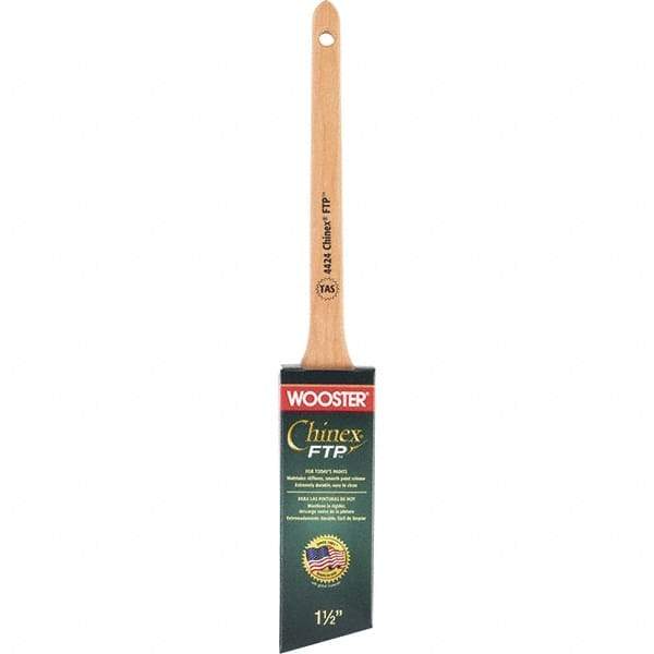 Wooster Brush - 1-1/2" Angled Synthetic Angular Brush - 2-3/16" Bristle Length, 7-1/8" Maple Handle - A1 Tooling