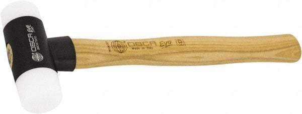 Osca - 13 oz Head 2" Face Diam Aluminum Soft Face Dead Blow Hammer with Tips - 12-39/64" OAL, Hickory Handle - A1 Tooling