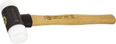 Osca - 17 oz Head 1-1/2" Face Diam Iron Soft Face Dead Blow Hammer with Tips - 12-39/64" OAL, Hickory Handle - A1 Tooling