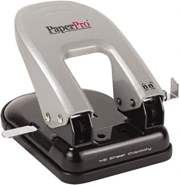 PaperPro - Paper Punches Type: 40 Sheet Manual Two Hole Punch Color: Black/Silver - A1 Tooling