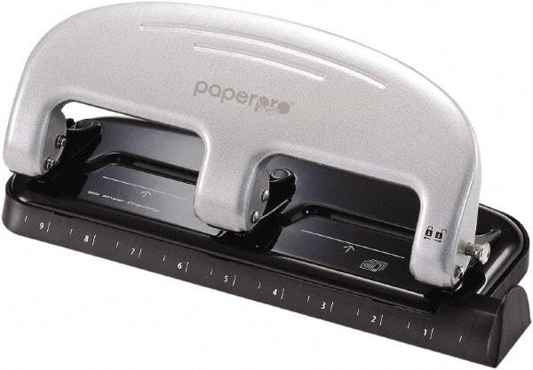 PaperPro - Paper Punches Type: 20 Sheet Manual Three Hole Punch Color: Black/Silver - A1 Tooling