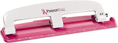 PaperPro - Paper Punches Type: 12 Sheet Manual Three Hole Punch Color: Pink - A1 Tooling