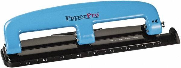 PaperPro - Paper Punches Type: 12 Sheet Manual Three Hole Punch Color: Blue/Black - A1 Tooling