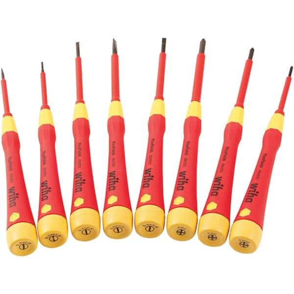 Wiha - 8 Piece Slotted & Phillips Screwdriver Set - #00 to #1 Phillips Size - A1 Tooling