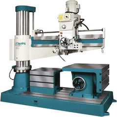 Clausing - 49.21" Swing, Geared Head Radial Arm Drill Press - 12 Speed, 5 hp, Three Phase - A1 Tooling